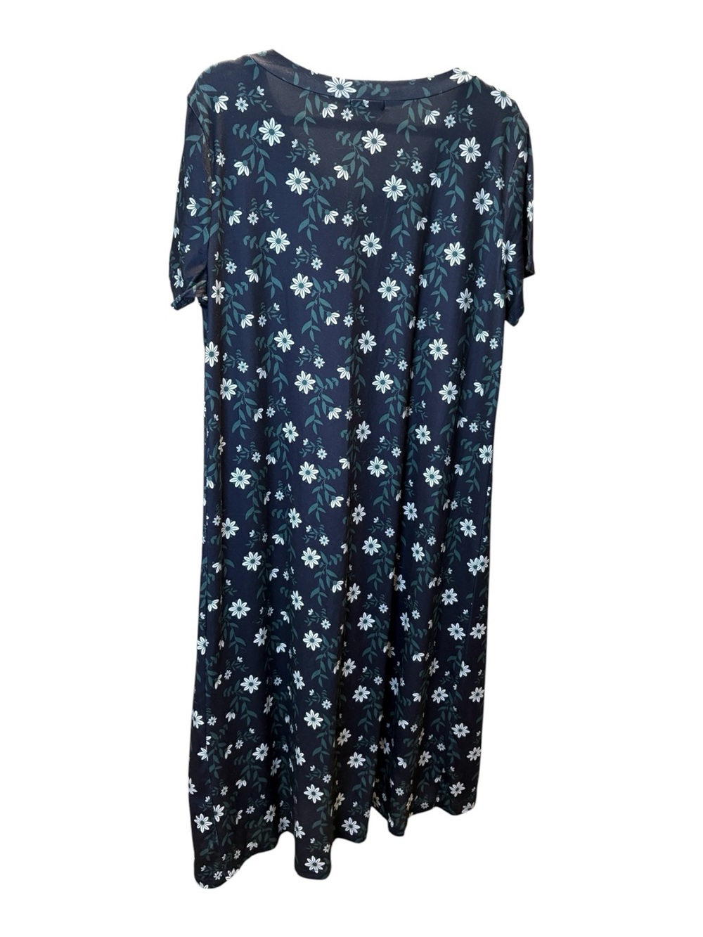 Navy Floral Short-Sleeve Nightgown